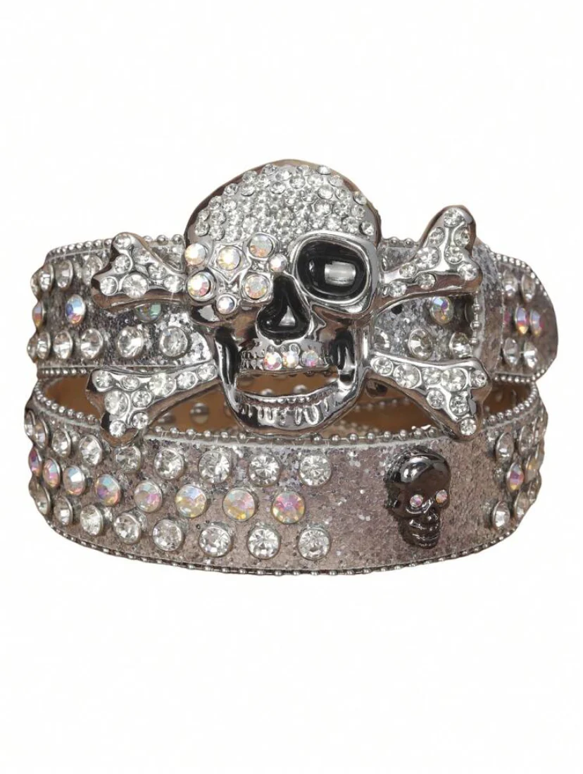 Y2K Skull Rhinestone Belt - Image 3