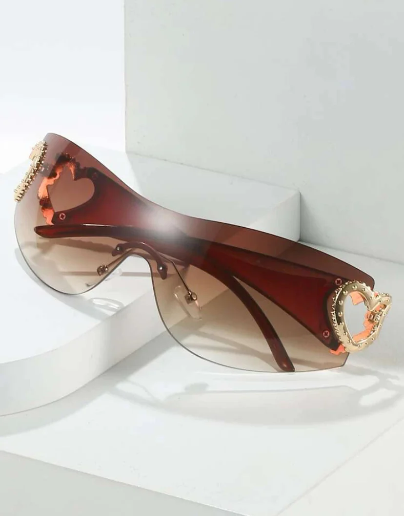 Y2K Style Heart Decor Rimless - Image 5