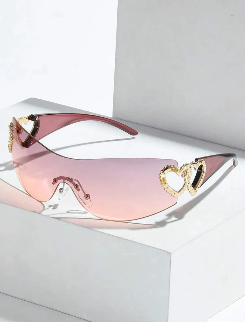 Y2K Style Heart Decor Rimless - Image 9